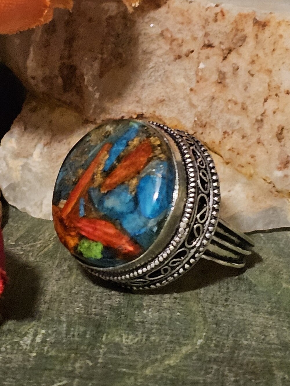 Spiny Oyster Turquoise Ring